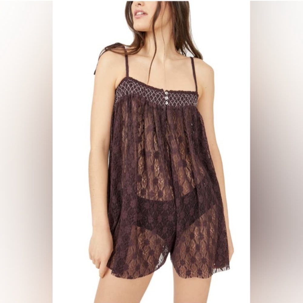 Intimately Free People Lace Rule The World Romper 🪻